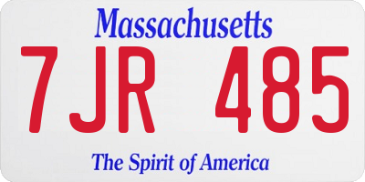 MA license plate 7JR485