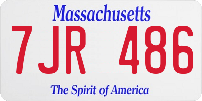 MA license plate 7JR486