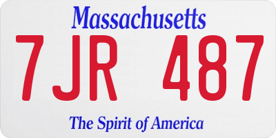 MA license plate 7JR487