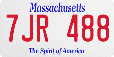 MA license plate 7JR488
