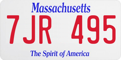 MA license plate 7JR495