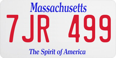 MA license plate 7JR499