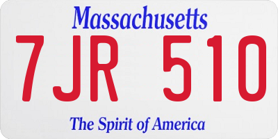 MA license plate 7JR510