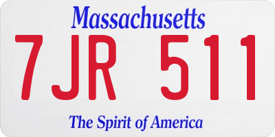 MA license plate 7JR511