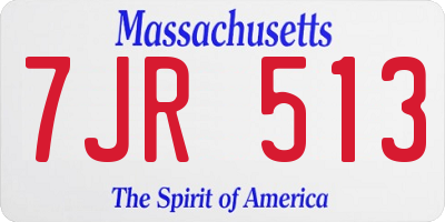 MA license plate 7JR513