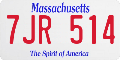 MA license plate 7JR514