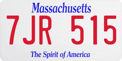 MA license plate 7JR515
