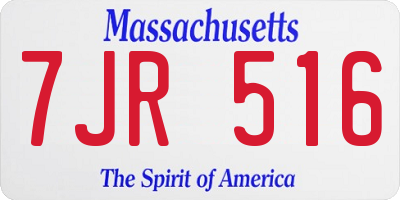 MA license plate 7JR516