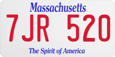 MA license plate 7JR520
