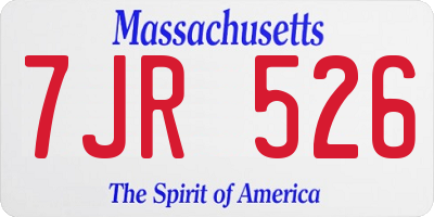 MA license plate 7JR526