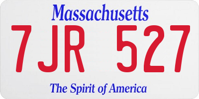 MA license plate 7JR527