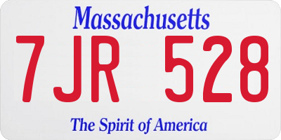 MA license plate 7JR528