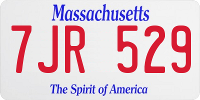 MA license plate 7JR529