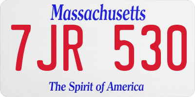 MA license plate 7JR530