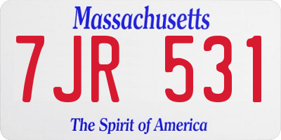 MA license plate 7JR531
