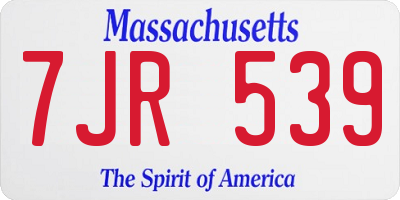 MA license plate 7JR539