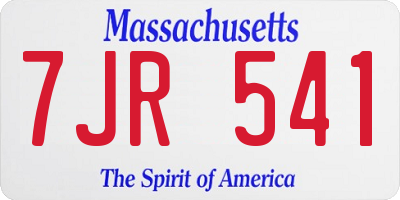 MA license plate 7JR541