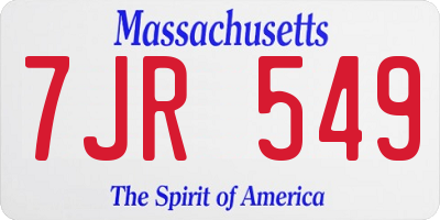 MA license plate 7JR549