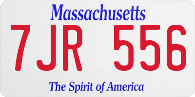 MA license plate 7JR556
