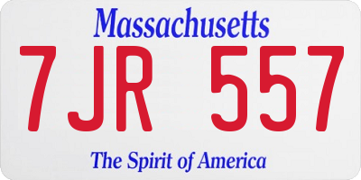 MA license plate 7JR557
