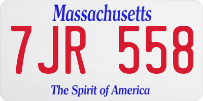 MA license plate 7JR558