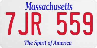 MA license plate 7JR559