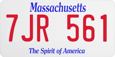 MA license plate 7JR561