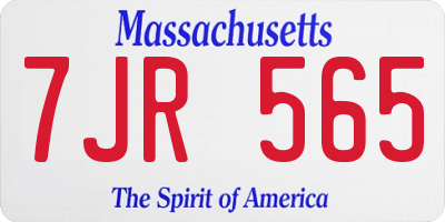 MA license plate 7JR565