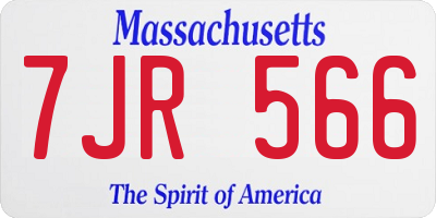 MA license plate 7JR566