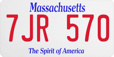 MA license plate 7JR570