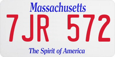 MA license plate 7JR572