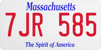 MA license plate 7JR585