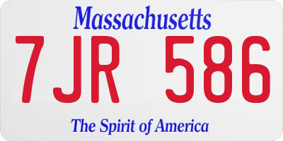 MA license plate 7JR586