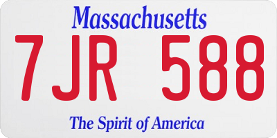 MA license plate 7JR588