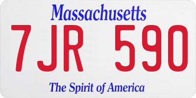 MA license plate 7JR590