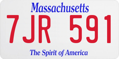 MA license plate 7JR591