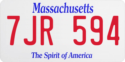 MA license plate 7JR594