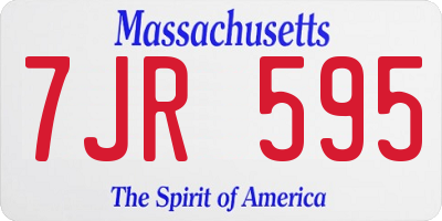 MA license plate 7JR595