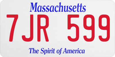MA license plate 7JR599