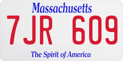 MA license plate 7JR609