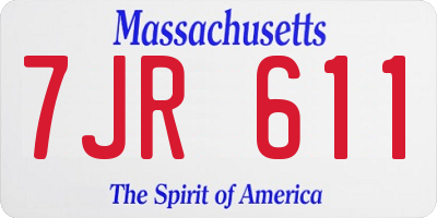 MA license plate 7JR611