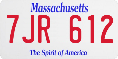 MA license plate 7JR612