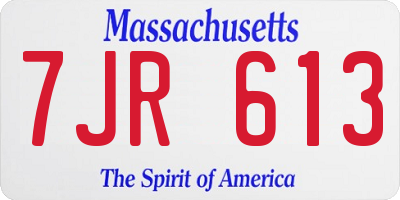 MA license plate 7JR613