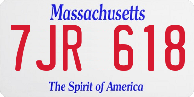 MA license plate 7JR618