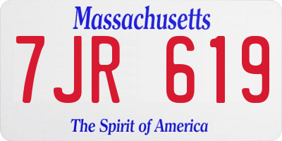 MA license plate 7JR619