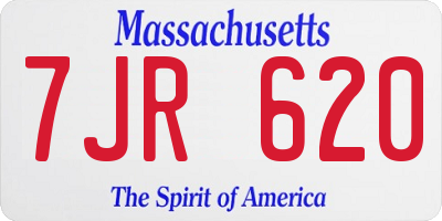 MA license plate 7JR620