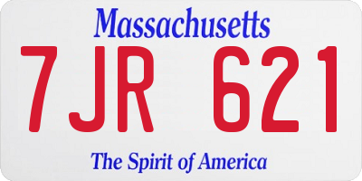 MA license plate 7JR621