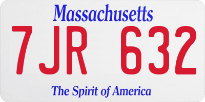 MA license plate 7JR632