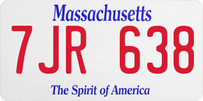 MA license plate 7JR638