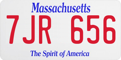 MA license plate 7JR656